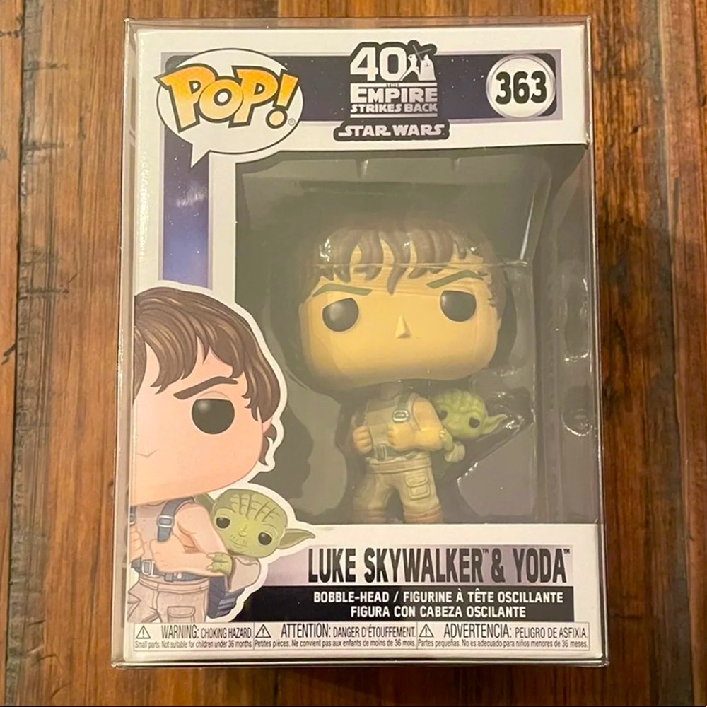 Funko Pop Star Wars 40th Anniversary Luke Training w Yoda NIB! w/ Protector!